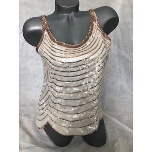 IVORY & ROSE GOLD SEQUIN TANK TOP